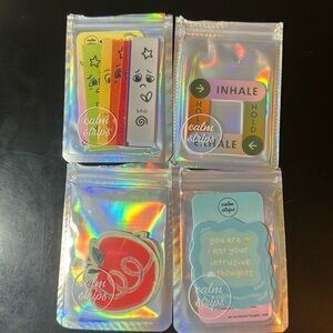 4 opened packs of Calm Strips + Feellinks stickers 20 total